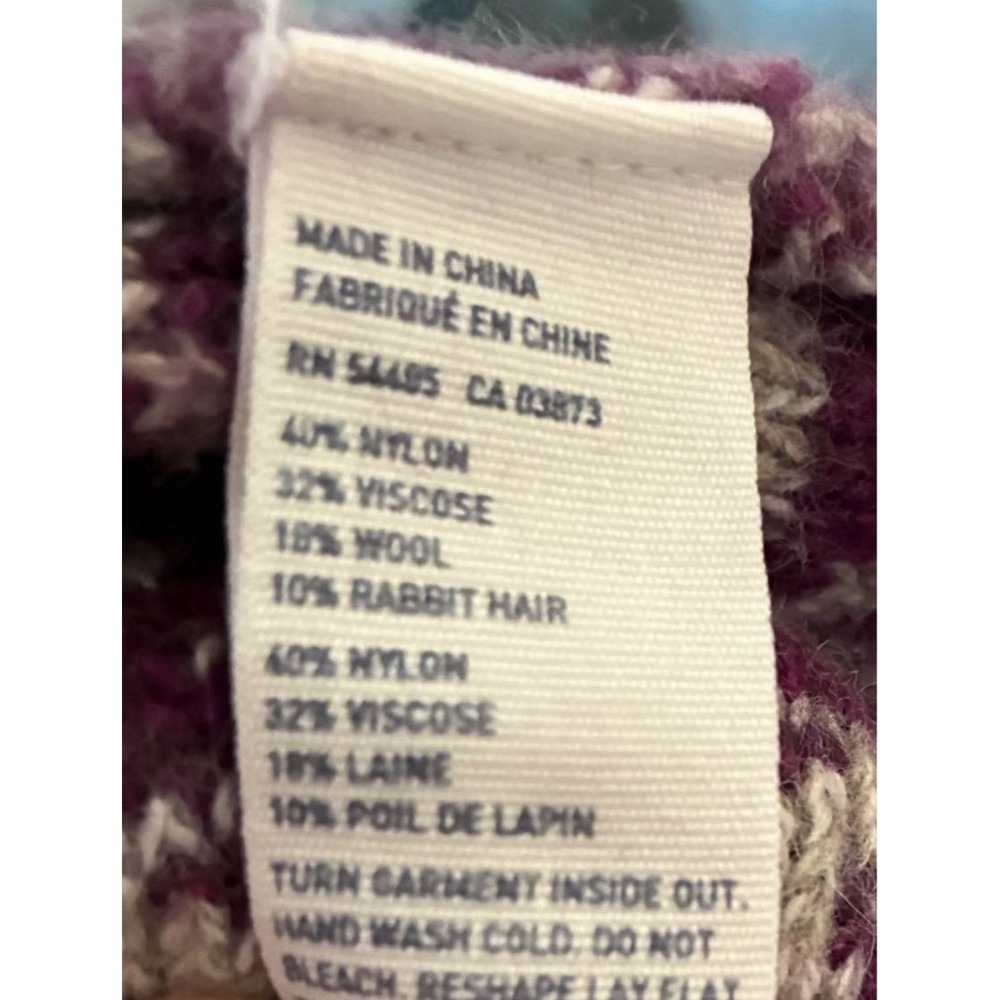 American Eagle Fair Isle Open Front Cardigan Wool Rabbit Blend Knit Sz. Medium - Picture 4 of 5